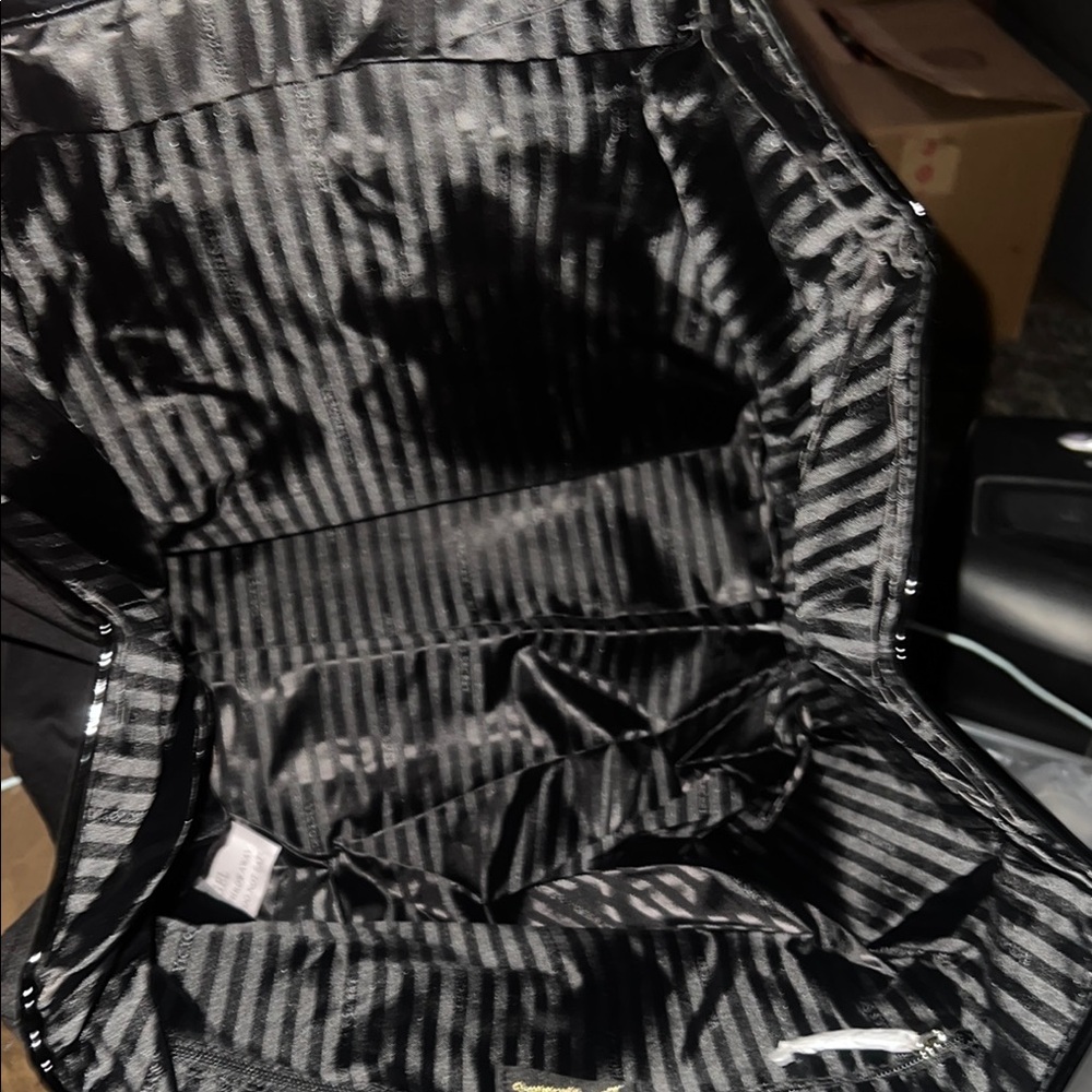NWOT Victoria's Secret Black and Pink Canvas Tote - Picture 4 of 7